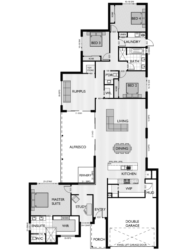 Floor Plan for Virtue Homes Bentley 35 family home