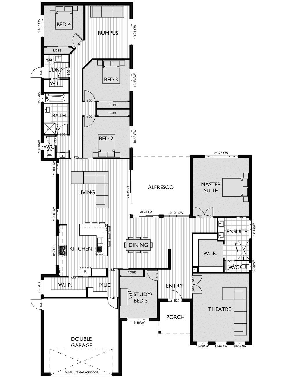 Floor Plan for Virtue Homes Malibu 37 family home