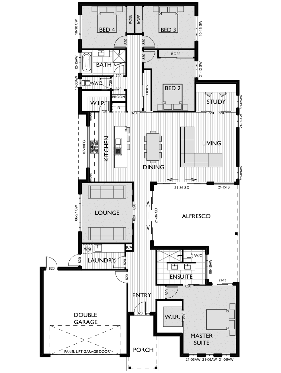 Floor Plan for Virtue Homes Belmain 32 family home