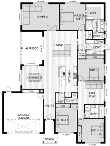 Floor Plan for Virtue Homes Frankie 31 family home