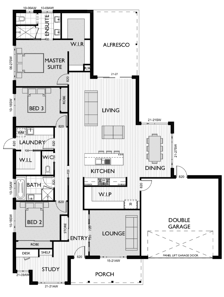 Floor Plan for Virtue Homes Langston 28 family home