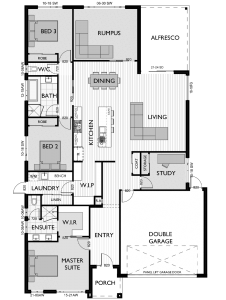 Floor Plan for Virtue Homes Vista 27 family home
