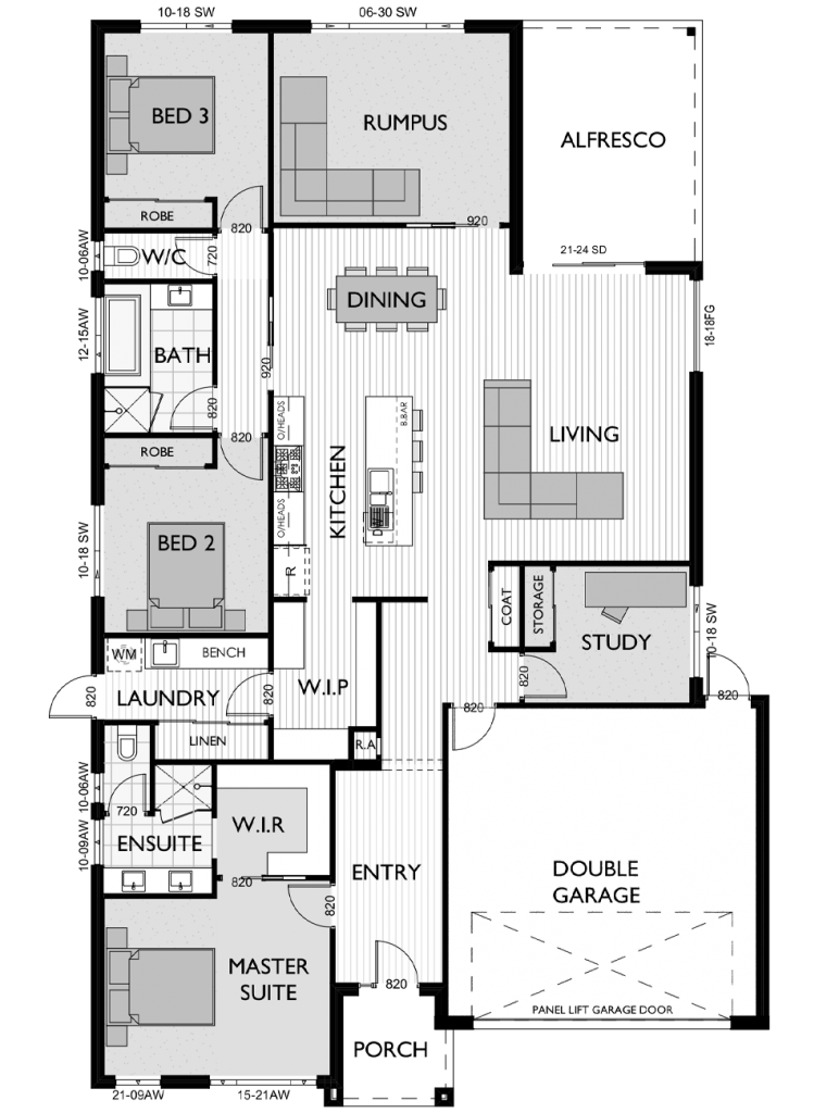 Floor Plan for Virtue Homes Vista 27 family home