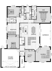 Virtue Homes 4 bedroom floor plan for the Montiage