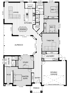 Floor Plan for Virtue Homes Belview 34 family home