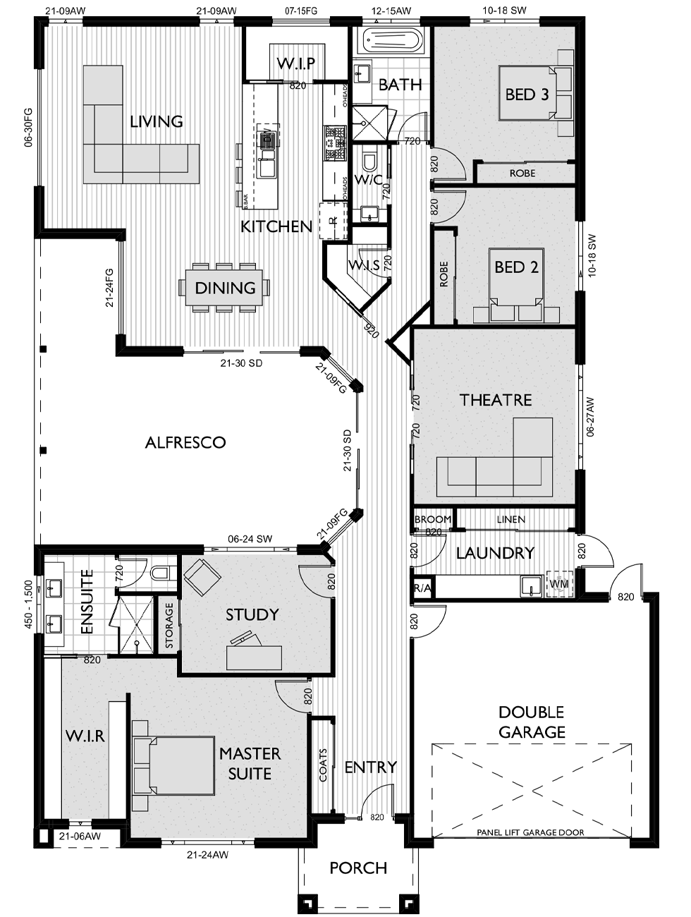 Floor Plan for Virtue Homes Belview 34 family home