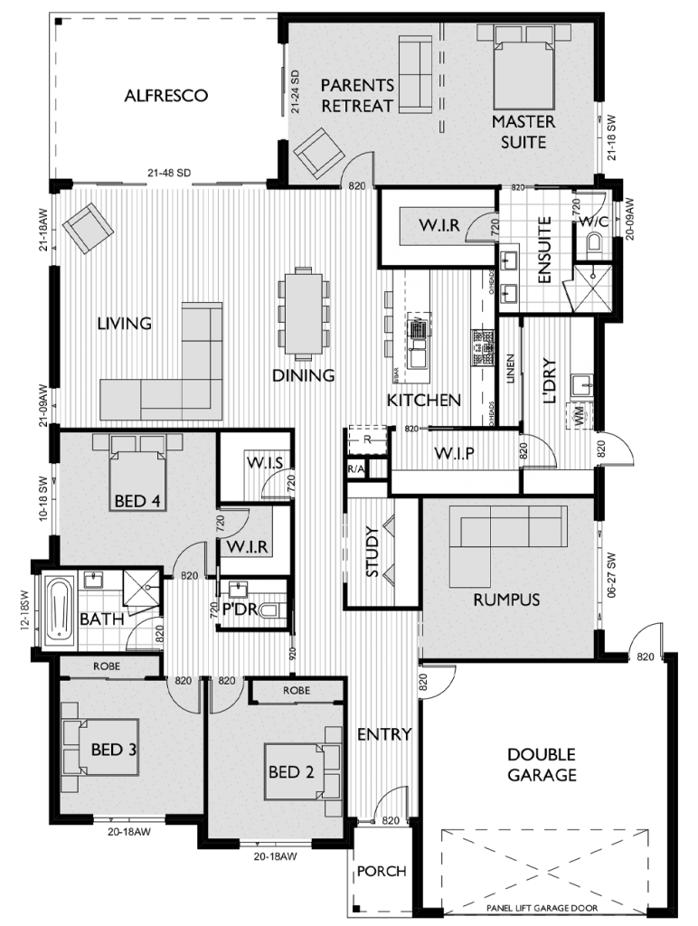 Floor Plan for Virtue Homes Grange 32 family home