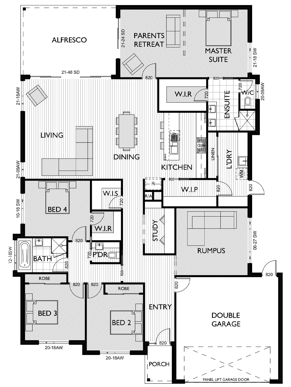 Floor Plan for Virtue Homes Grange 32 family home