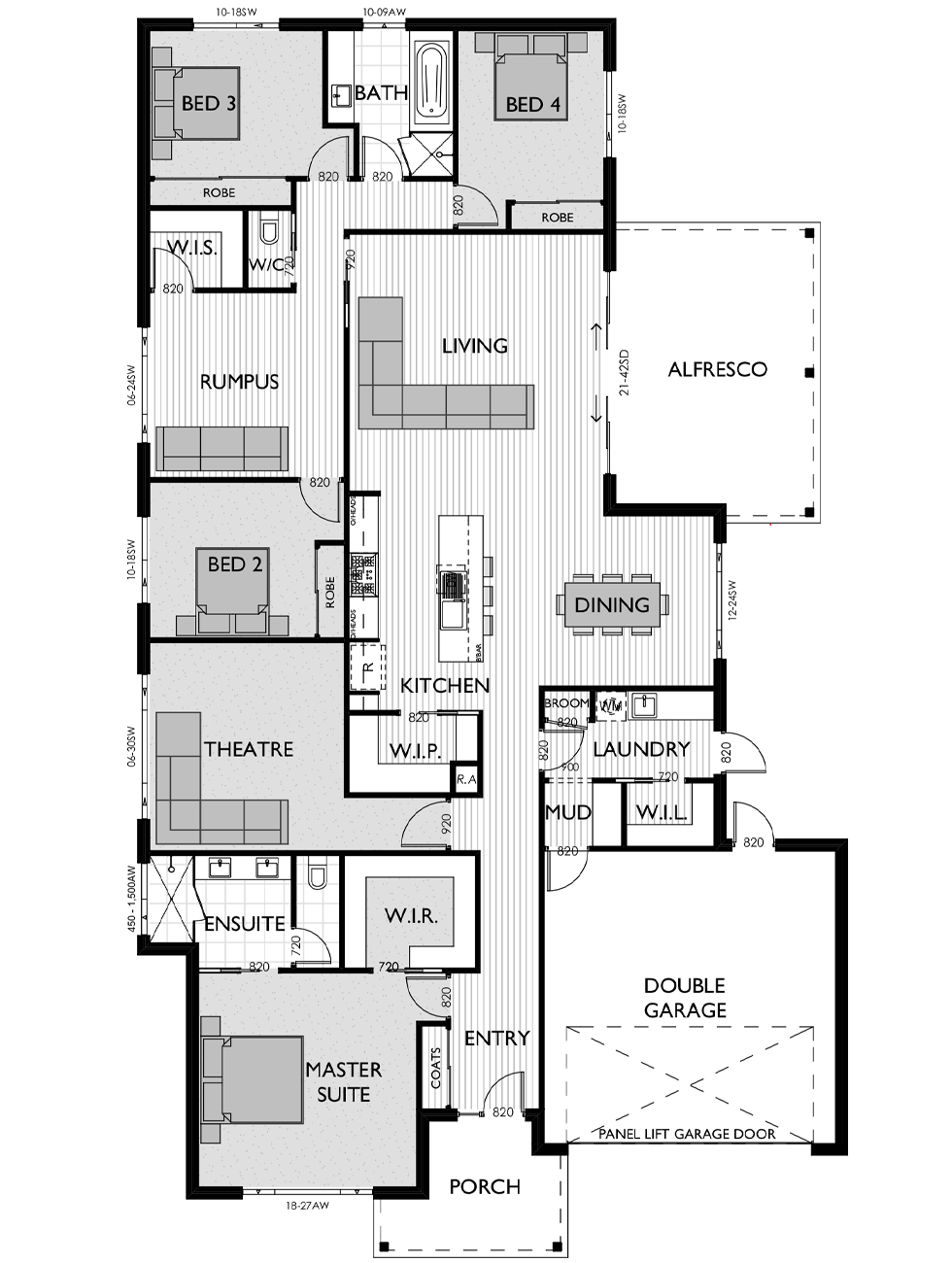Floor Plan for Virtue Homes Kingston 33 family home