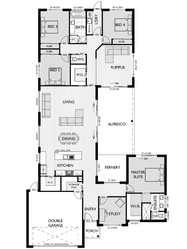 Floor Plan for Virtue Homes Munro 33 family home