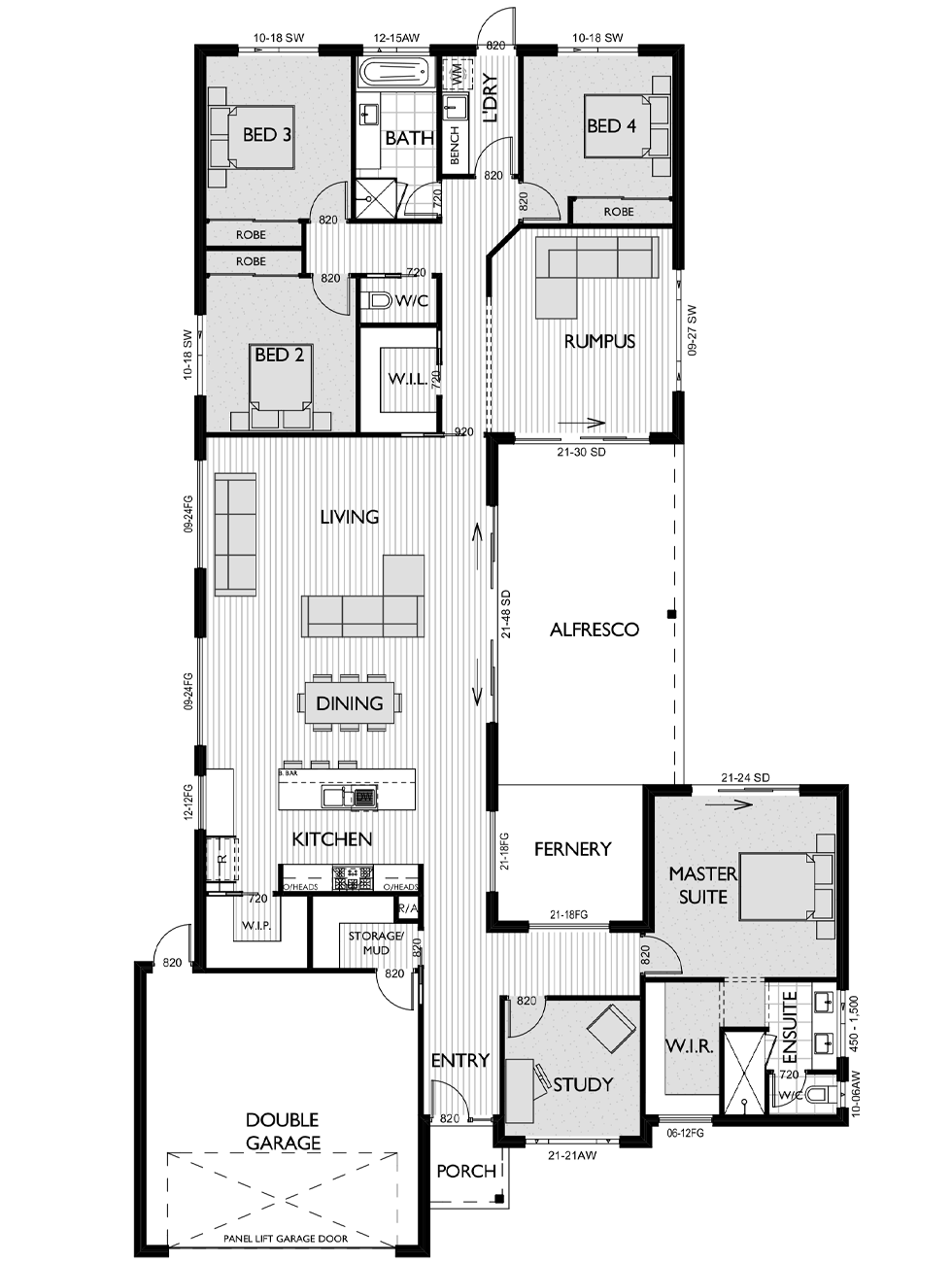 Floor Plan for Virtue Homes Munro 33 family home