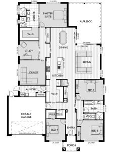 Floor Plan for Virtue Homes Rochford 35 family home