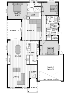 Floor Plan for Virtue Homes Saville 27 family home