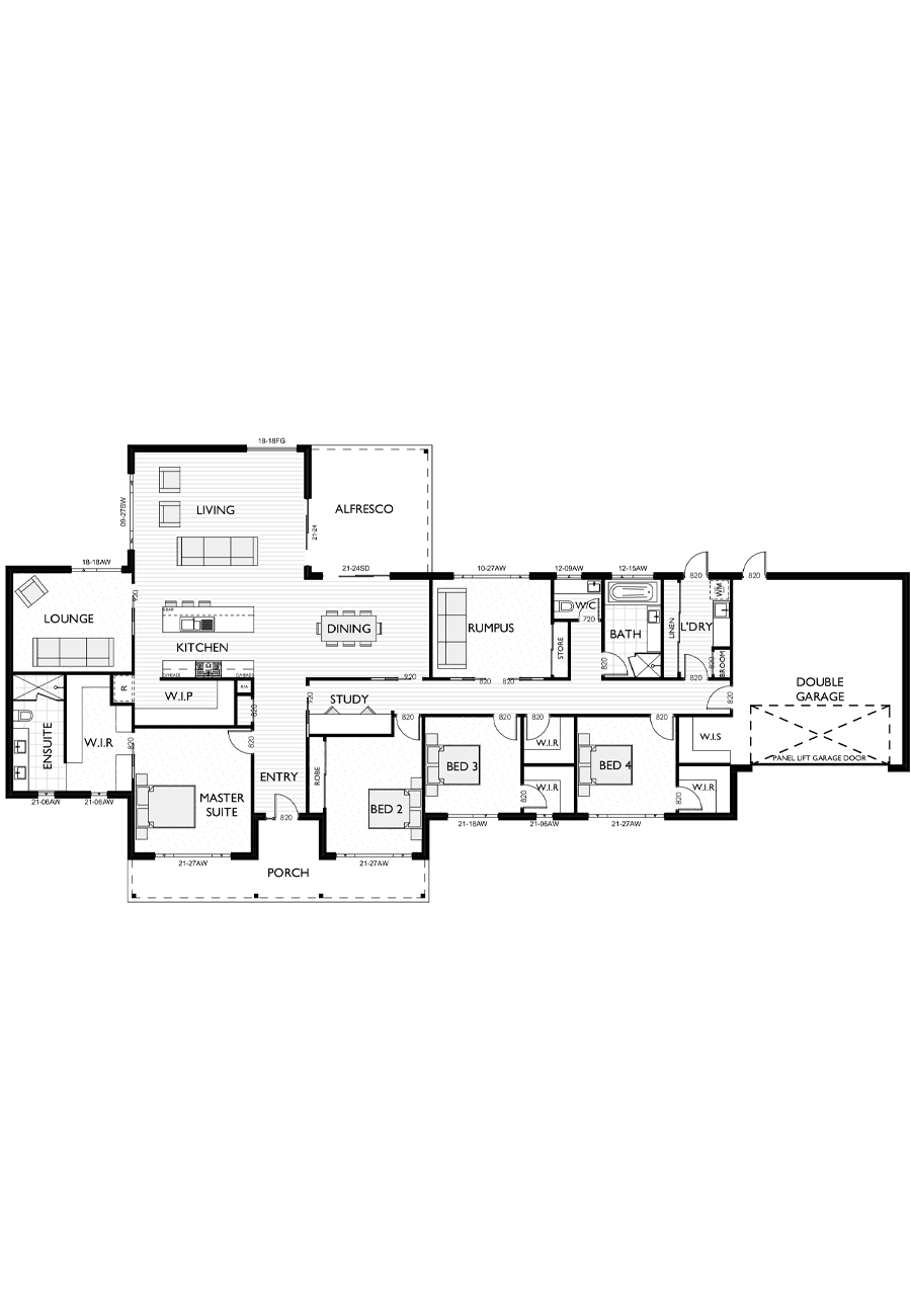 Ranch Style Floor Plan for Virtue Homes Snowgum 37 V-1 family home