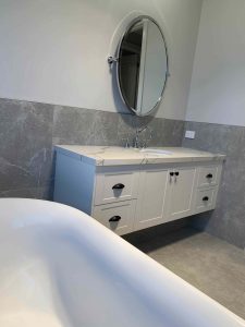 Bathroom in Ranch Style home by Virtue Homes