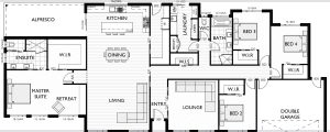 Close up of Ranch style floor plan