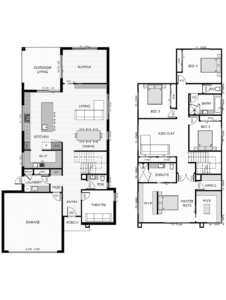 Two Storey floor plan for the Paige 37