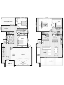 Two Storey floor plan for the Ruby 33