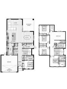 Two Storey floor plan for the Tayla 35