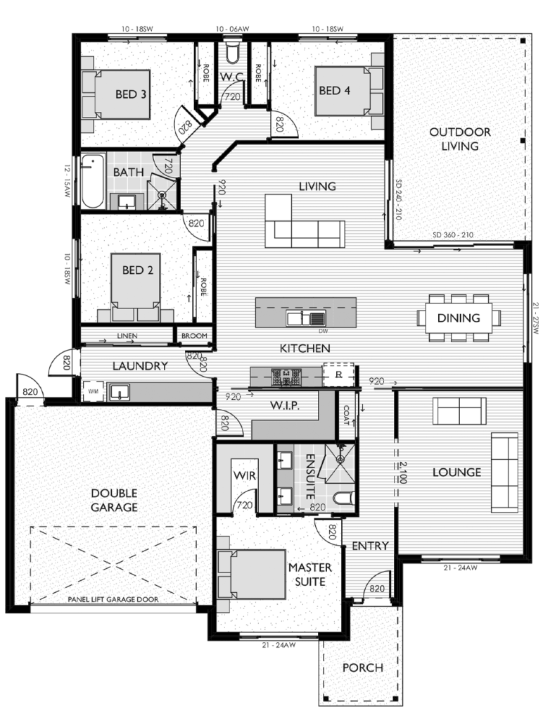 Floor plan for the Wattle 28 V1