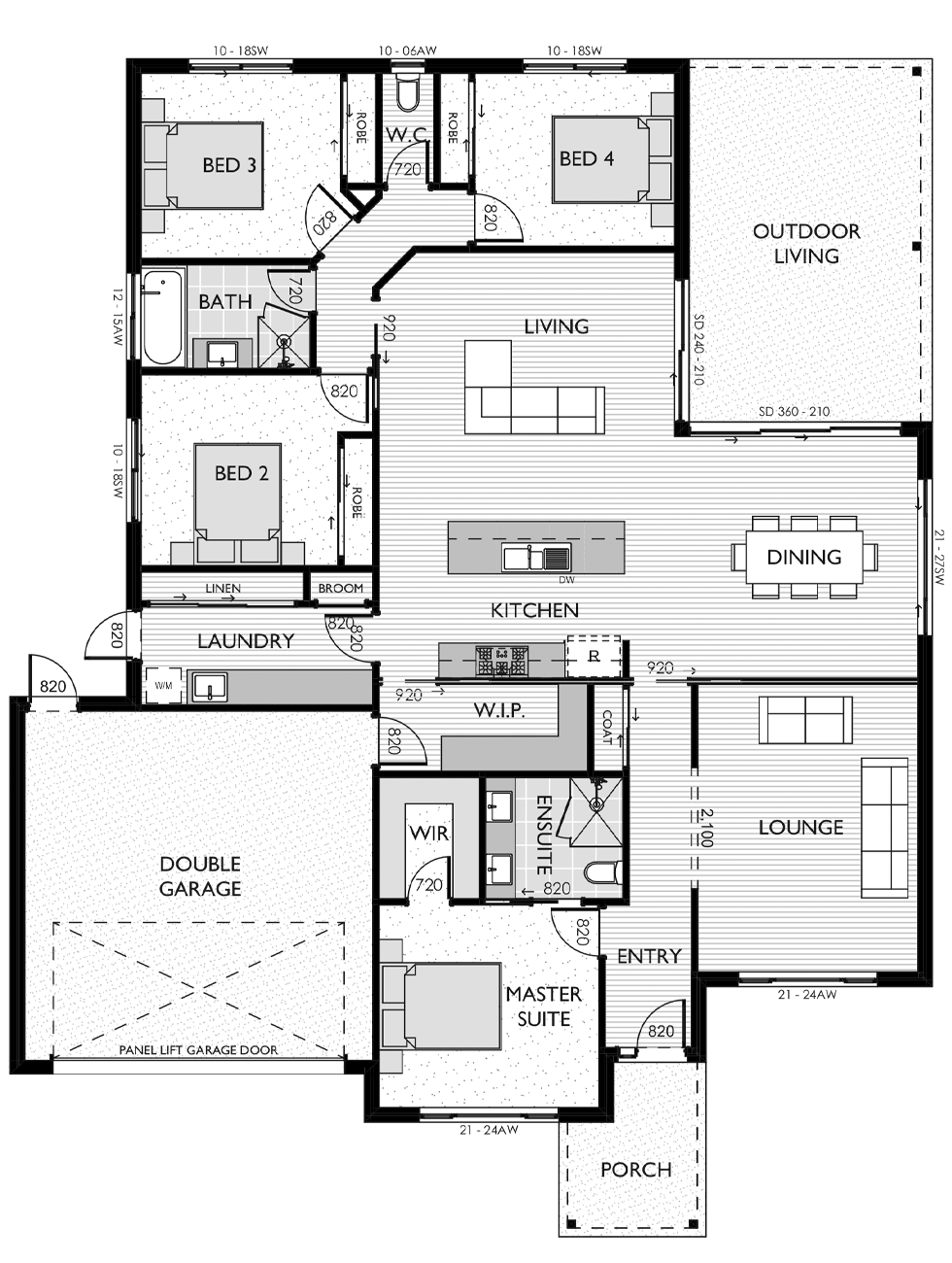Floor plan for the Wattle 28 V1