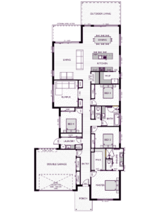 Ranch style floor plan for the Leo 32