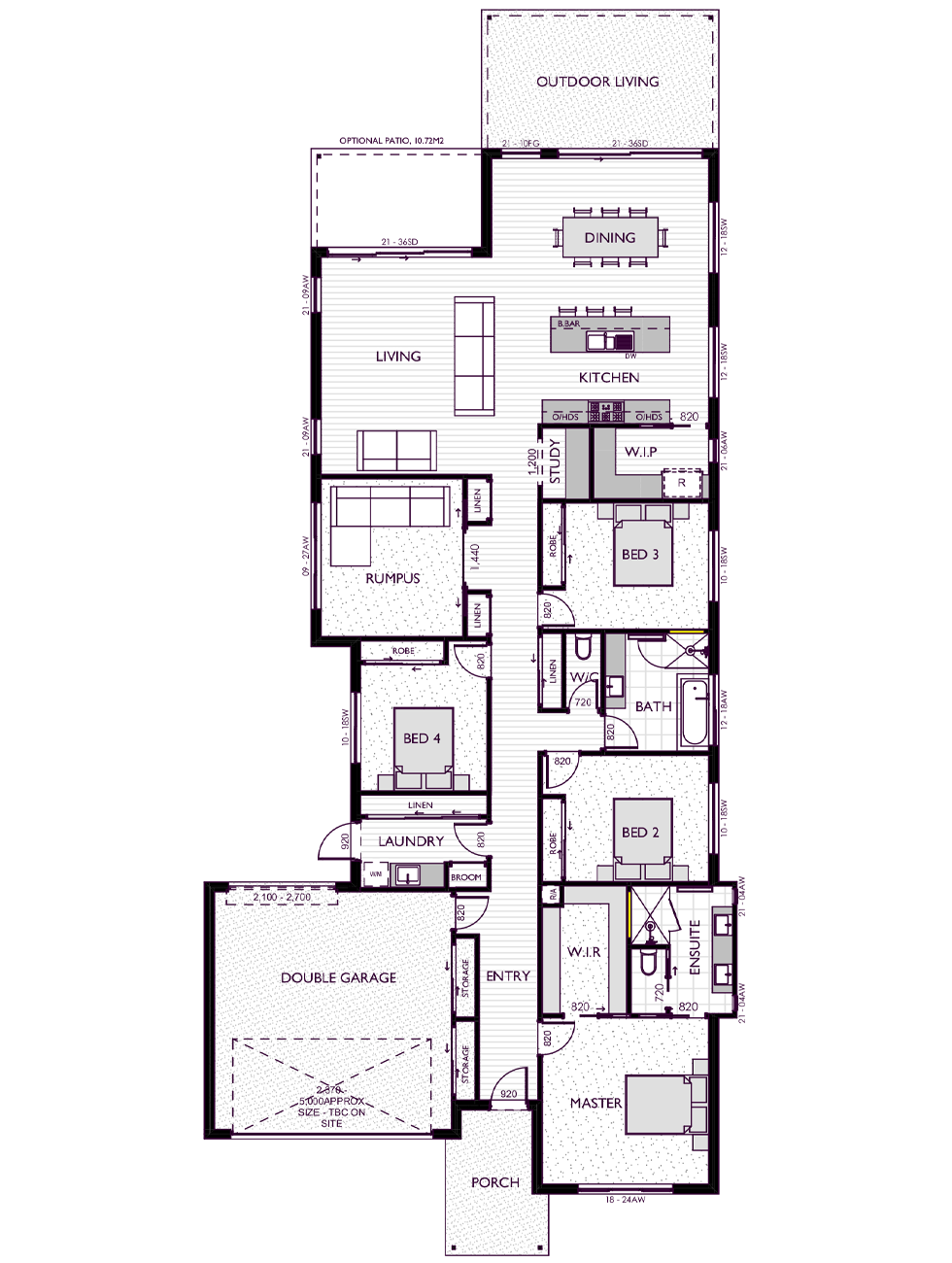 Ranch style floor plan for the Leo 32