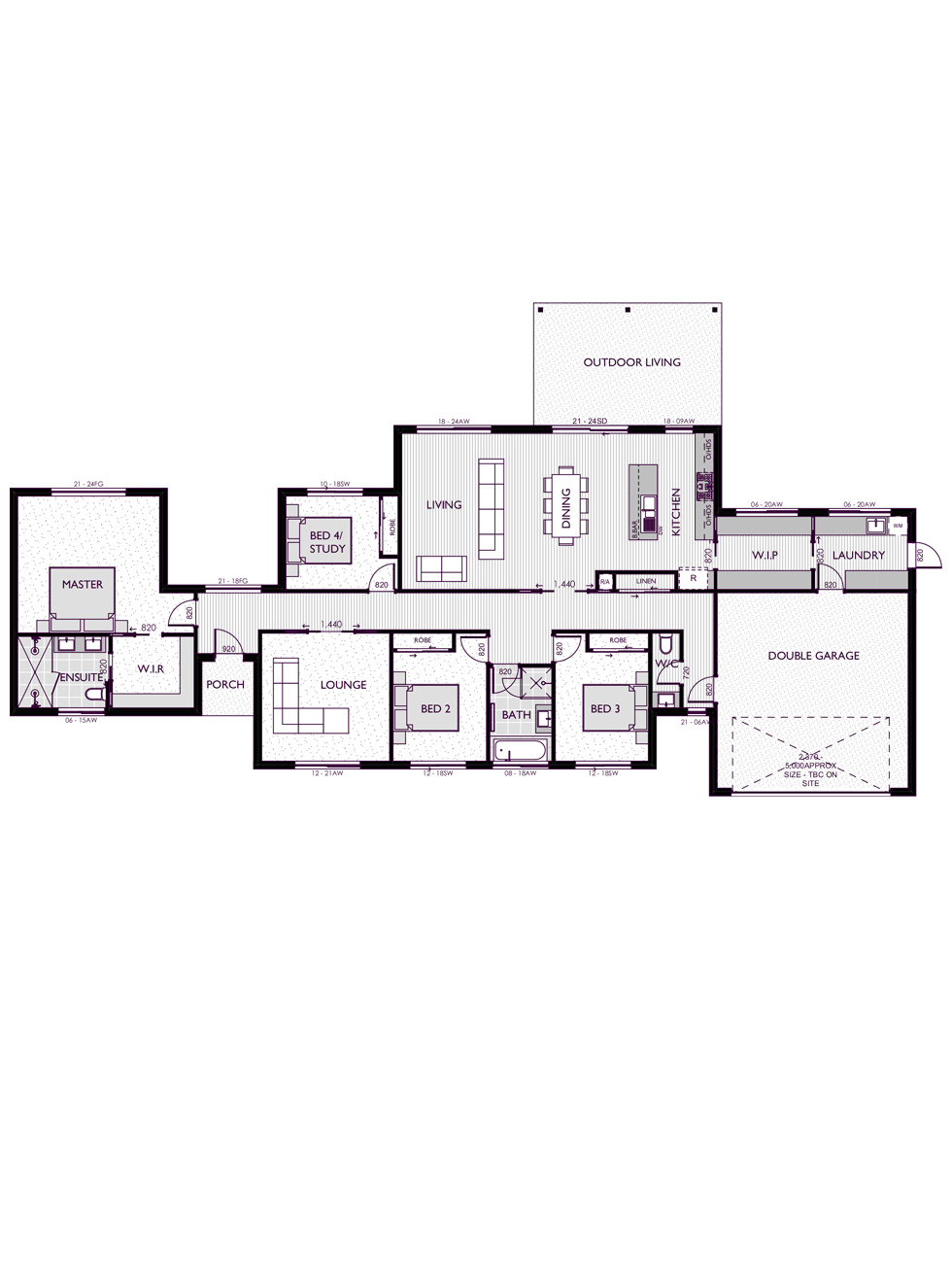 Ranch style floor plan for the Vanessa 30