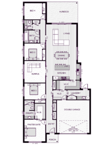 Ranch style floor plan for the Vincent 30