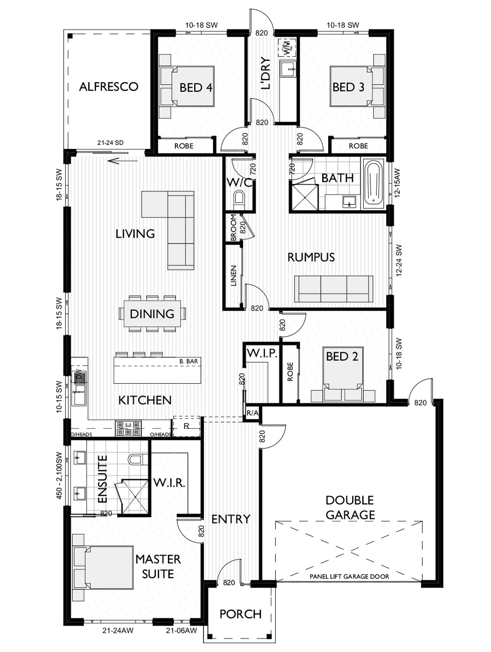 Floor plan for the Deakin 26 designed by Virtue Homes