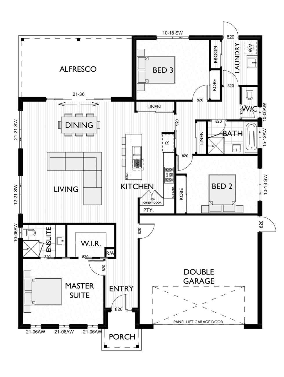 Floor plan for the Preston 24 designed by Virtue Homes
