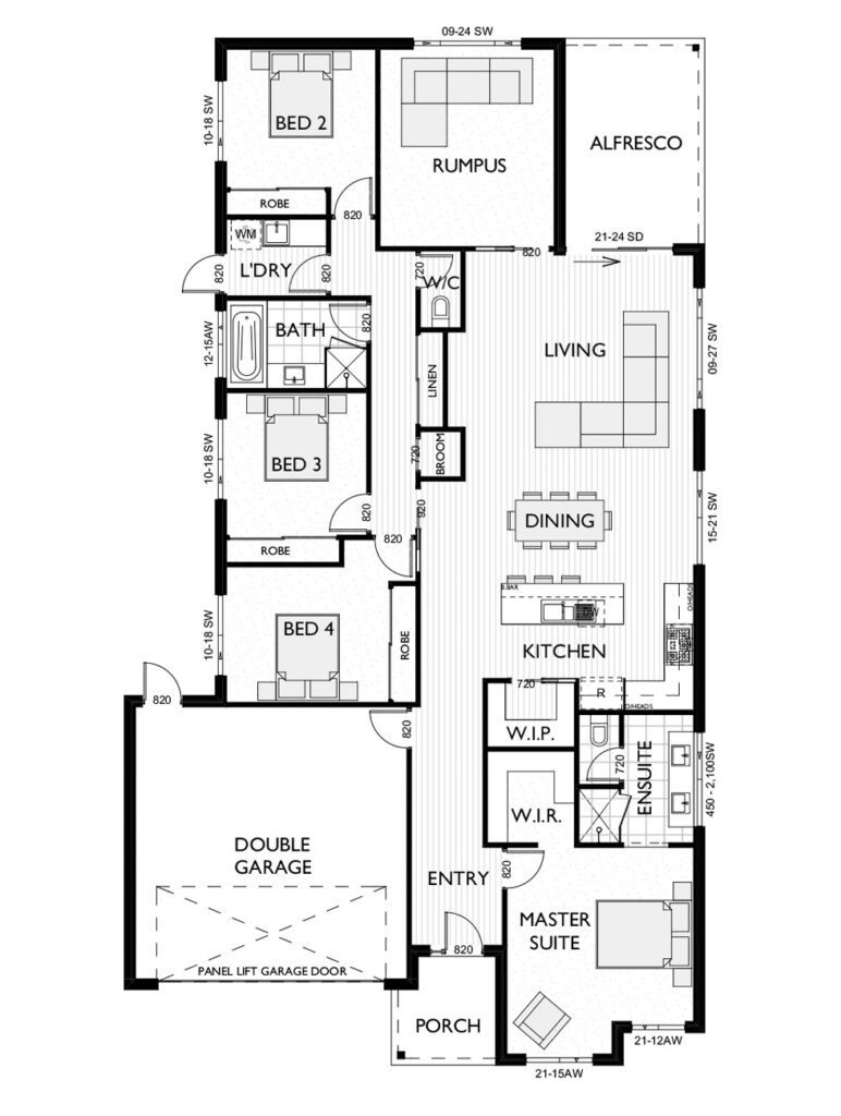Floor plan for the Selwyn 27 designed by Virtue Homes