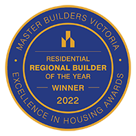 Residential Builder of the Year Award graphic in blue and gold