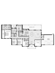 Floor plan for the Windsor 38-V1 designed by Virtue Homes