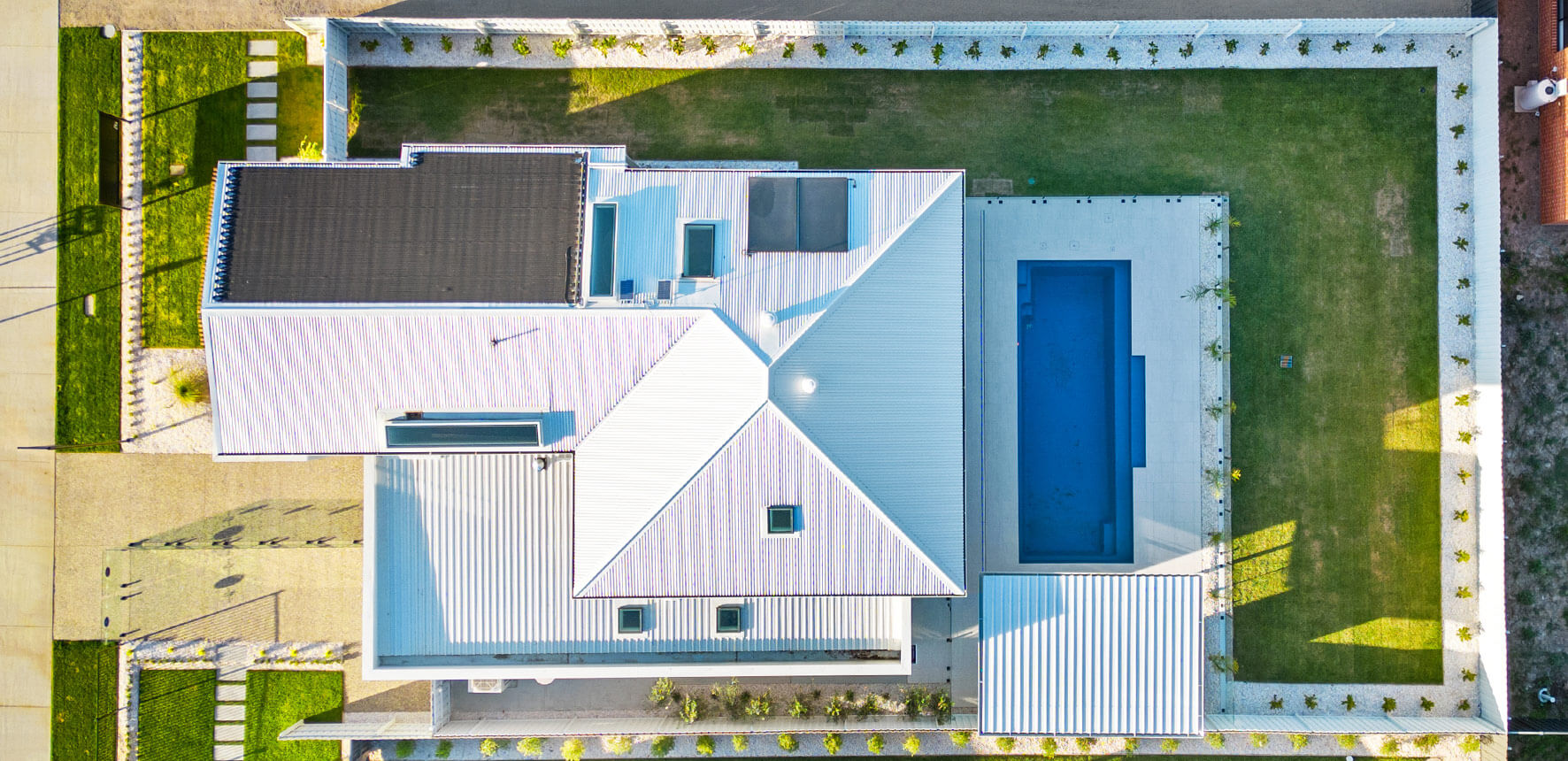 Aerial view of display home by Virtue Homes
