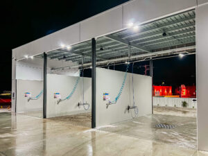 Photo of three car wash bays at a car wash business