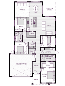 Floor plan for the Marshall 28 designed by Virtue Homes