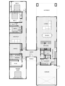 Floor plan for the Ryan 31, designed by Virtue Homes