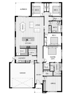 Floor plan for the Westbury 29, designed by Virtue Homes