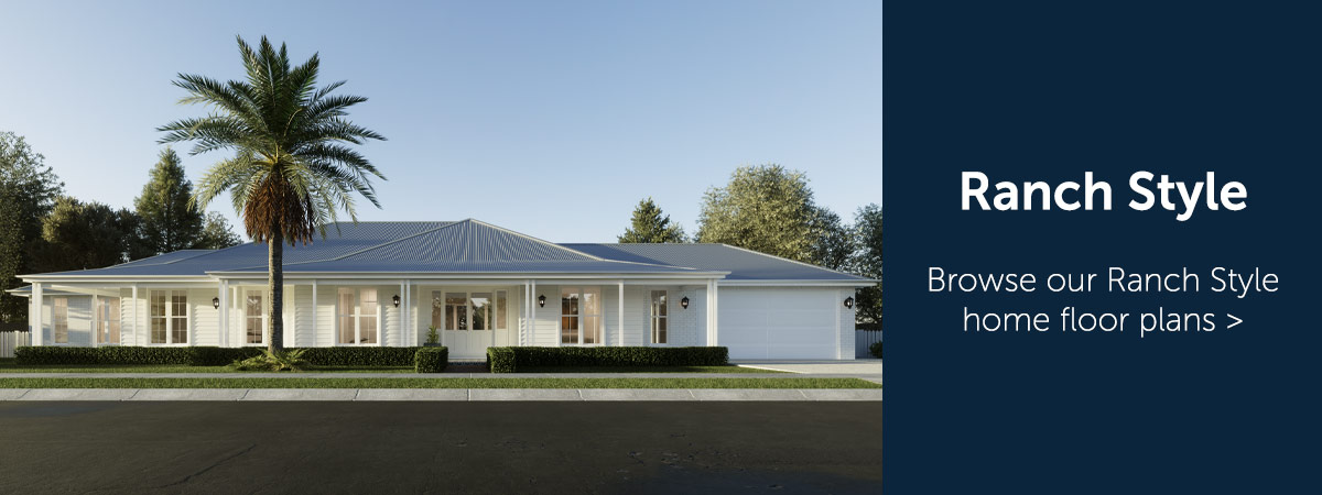 Artist impression of the facade of a white classic Ranch Style home