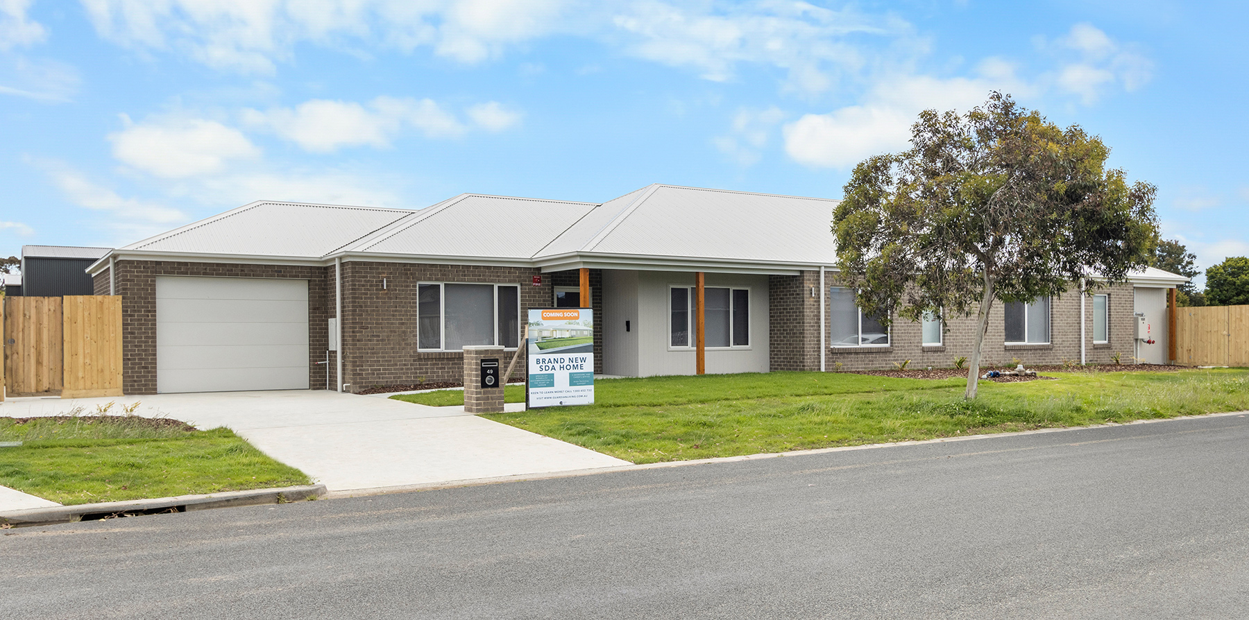 Brick facade of a house built for SDA and NDIS clients